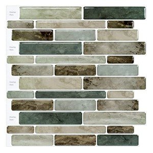LONGKING Marble Peel and Stick Backsplash for Kitchen, 3D Adhesive Tile Backsplash for Kitchen, Bathroom, Wall Tile, 10 Sheets, 12" x 12"