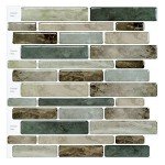 LONGKING Marble Peel and Stick Backsplash for Kitchen, 3D Adhesive Tile Backsplash for Kitchen, Bathroom, Wall Tile, 10 Sheets, 12" x 12"