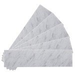 Adolif Carrara Marble Subway Tile, 100% Natural Marble, 3" x 12" Tile, Peel and Stick, Self Adhesive Backsplash for Kitchen and Bathroom, 16 Sheets