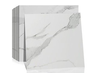 DEKKOR 10-Sheet Peel and Stick Marble, 12 in. x 12 in. Backsplash Waterproof Tile Stick on Wall for Kitchen, Bathroom, Living Room, Bedroom (White Carrara Marble)