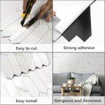 Glossy White Marble Peel and Stick Hexagon Tiles