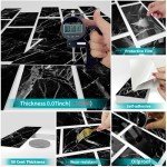 Black Marble Peel and Stick Backsplash Tiles 16pcs