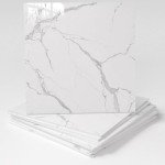 10-Pack Peel and Stick White Marble Tiles (11.8" x 11.8") – 9.8 Sq. Ft. Waterproof PVC Shower & Backsplash Tiles for Bathroom, Kitchen, and Living Room – Self-Adhesive, Easy Installation