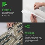 LONGKING Marble Peel and Stick Backsplash for Kitchen, 3D Adhesive Tile Backsplash for Kitchen, Bathroom, Wall Tile, 10 Sheets, 12" x 12"