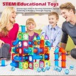 MAGBLOCK Magnetic Tiles 176Pcs Marble Run Children's Educational Toys for Developing Mathmatics and Physics Skills and for Developing Creativity and Imagination Toys for Kids Age 8 9 10+ Years Old
