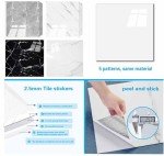10-Sheets Peel and Stick Backsplash Marble Look 12"X12" Self Adhesive Wall Tile Back Splashes for Kitchen Bathroom (1, Marble White)