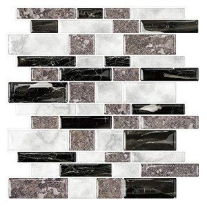 STICKGOO 10-Sheet Marble Look Peel and Stick Tiles, Decorative Self Adhesive Kitchen Backsplash in Granite (Pack of 10, Thicker Design)