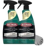 Weiman Disinfectant Granite Daily Clean & Shine (2 Pack with Polishing Cloth) Safely Clean Disinfect and Shine Granite Marble Soapstone Quartz Quartzite Slate Limestone Corian Laminate Tile Countertop