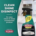 Weiman Disinfectant Granite Daily Clean & Shine (2 Pack with Polishing Cloth) Safely Clean Disinfect and Shine Granite Marble Soapstone Quartz Quartzite Slate Limestone Corian Laminate Tile Countertop