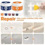 Marble and Granite Countertop Repair Kit, 4.2 OZ Ceramic Tile Chip Repair Kit Marble Scratch Remover, Porcelain Stone and Quartz Countertops Repair for Tile Cracks, Holes, Dents, Chipped Edges Corners