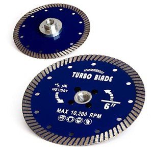 6" Diamond Tile Blade Granite Blade with 5/8"-11 Flange for Porcelain Tile Granite Marble (6"-Flange)