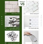 STICKGOO 10-Sheet Marble Look Peel and Stick Tiles, Decorative Self Adhesive Kitchen Backsplash in Granite (Pack of 10, Thicker Design)
