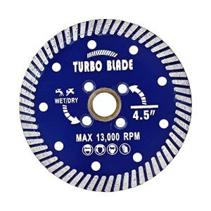 4.5" Diamond Turbo Blade Granite Diamond Blade for Granite Marble Porcelain Tile Wet/Dry Cutting
