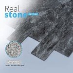Art3d 10-Sheet Peel and Stick Backsplash PVC Wall Tile, Stickon Tile for Kitchen Backplash, Bathroom Vanities, Fireplace Decor, Laundry Table, Stair Decals in Dark Granite, Plastic-Sheets