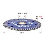 4.5" Diamond Turbo Blade Granite Diamond Blade for Granite Marble Porcelain Tile Wet/Dry Cutting