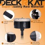 2-1/2 Inch Diamond Hole-Saw Bits with Pilot Drill Bit - 2pc 2-1/2" Diamond Tipped Tile Hole Saws with Guiding Bit Accurate Drilling for Porcelain Tile Ceramic Pottery Granite Stone Glass Bottles 65mm