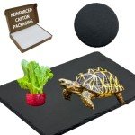 INOSCIND 2 Pack Reptile Basking Platform 11.8 × 6" + 4", Reptile Slate, Basking Rock, Slate Tiles Rocks for Reptiles,Terrarium Bowls for Bearded Dragon Tortoise Turtle Ball Python Snake Lizard Gecko