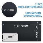 INOSCIND 2 Pack Reptile Basking Platform 11.8 × 6" + 4", Reptile Slate, Basking Rock, Slate Tiles Rocks for Reptiles,Terrarium Bowls for Bearded Dragon Tortoise Turtle Ball Python Snake Lizard Gecko