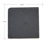 12 Pack 4 x 4 Inch Gorgeous Black Slate Stone Coasters Bulk Square Slate for Drink Bar Kitchen Home, Handmade Natural Rough Edge, Set of 12