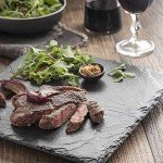 GHYTMTHOT 6 Pack 10 x 8 Inch Slate Cheese Board and Charcuterie Plates - Individual Stone Plates for Cheese, Meat, Appetizers