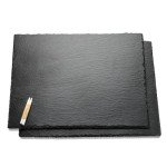 WLWNWFT 2 Pcs 16x12in Large Slate Cheese Boards Slate Board for Meat Cheese Appetizers, Slate Cheese Tray Serving Plate Tray Serving Stone Board Slate Platter with 2 Chalks for Christmas Housewarming