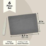 Juvale 6 Pack Mini Slate Charcuterie Boards Set with Chalk - Individual Stone Serving Plates for Cheese, Sushi, Food (6x8.7 in)