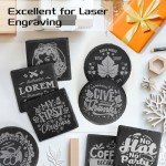 48 PCS Slate Coasters Bulk, MAPRIAL Laser Engraving Blanks Material for Engraver, 4 Inch 24 PCS Natural Square, 24 PCS Round Black Stone Coasters for Drinks, Gifts, Home Decor