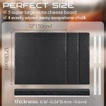 12x12 Inch Set of 3 Large Slate Cheese Board, GOH DODD Charcuterie Boards Stone Slate Plates, Laser Engraving Blanks with Chalk for Meat Fruit Appetizers Sussi Party Wedding Housewarming Gifts, Square
