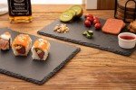 WLWNWFT 2 Pcs 16x12in Large Slate Cheese Boards Slate Board for Meat Cheese Appetizers, Slate Cheese Tray Serving Plate Tray Serving Stone Board Slate Platter with 2 Chalks for Christmas Housewarming