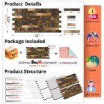 StyloVue 20 Sheets Peel and Stick Backsplash for Kitchen, Rust Slate with Metal Gold Look Stick on Tile Upgrade Your Kitchen Backsplash, RV, Fireplace