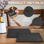12x12 Inch Set of 3 Large Slate Cheese Board, GOH DODD Charcuterie Boards Stone Slate Plates, Laser Engraving Blanks with Chalk for Meat Fruit Appetizers Sussi Party Wedding Housewarming Gifts, Square