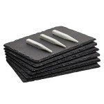 Juvale 6 Pack Mini Slate Charcuterie Boards Set with Chalk - Individual Stone Serving Plates for Cheese, Sushi, Food (6x8.7 in)