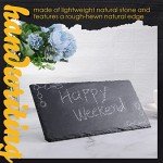 Zopeal 10 Pcs 10" x 5" Black Slate Charcuterie Boards Charcuterie Stone Plates with Natural Edge Slate Cheese Tray Serving Stone Board for Kitchen Dining Party Meat Dried Fruits Display Chalkboard