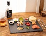 WLWNWFT 2 Pcs 16x12in Large Slate Cheese Boards Slate Board for Meat Cheese Appetizers, Slate Cheese Tray Serving Plate Tray Serving Stone Board Slate Platter with 2 Chalks for Christmas Housewarming