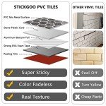 STICKGOO Hexagon Peel and Stick Backsplash Tile, Stick on Backsplash for Kitchen and Bathroom, Black Slate Look PVC Mixed Metal Silver Self Adhesive Wall Tiles(10 Sheets, Seamless)