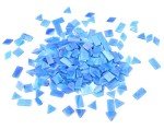 Lanyani 200pcs Glass Mosaic Tiles - Mixed Colorful Shapes: Square, Rectangle, Diamond, Triangle - Ocean Blue