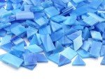 Lanyani 200pcs Glass Mosaic Tiles - Mixed Colorful Shapes: Square, Rectangle, Diamond, Triangle - Ocean Blue