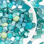 LATIIZ Glass Mosaic Tiles Crafts: Pre-Cut Waterproof Turquoise 300 Pieces for DIY Outdoor Home & Garden Art Projects - Decor Patio Stepping Stones Kits - Mother Gifts & Family Bonding Activities