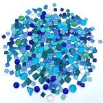 LITMIND Assorted Blue Irregular Crystal Mosaic Tiles, 9oz Value Pack - Perfect for Art Crafts, Mosaic Making Projects, Home Decor, and More
