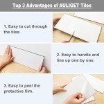 AULIGET 6" x 12" Rust Slate Peel and Stick Backsplash Wall Tiles, PVC Faux Stone Stick on Tiles for Backsplash Kitchen, Bathroom, Laundry Room, Camper, Fireplace (Pack of 20)
