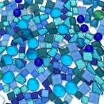 LITMIND Assorted Blue Irregular Crystal Mosaic Tiles, 9oz Value Pack - Perfect for Art Crafts, Mosaic Making Projects, Home Decor, and More