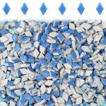 Blue 120 Pieces Diamond Ceramic Tiles for Crafts, Mosaics Tile Bulk Small Rhombus Ceramic Tiles for DIY Picture Frames Handmade Stepping Stones Coasters Crafts Decoration