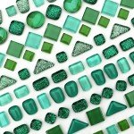 LITMIND 1.1LB Green Mixed Irregular Crystal Glass Mosaic Tiles for Crafts - Perfect for Mosaic Art Projects, Puzzles, and Home Décor