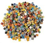 Lanyani 784 Pieces Colorful Tiny Square Ceramic Mosaic Tiles for Crafts, Glazed Porcelain Pieces Sheets for Mosaics