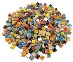 Lanyani 784 Pieces Colorful Tiny Square Ceramic Mosaic Tiles for Crafts, Glazed Porcelain Pieces Sheets for Mosaics