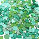 LITMIND 1.1LB Green Mixed Irregular Crystal Glass Mosaic Tiles for Crafts - Perfect for Mosaic Art Projects, Puzzles, and Home Décor
