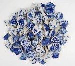 Lanyani Broken Ceramic China Tiles Assortment Blue and White Porcelain Pieces for Mosaic Craft, Cover 11x11 inches