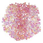 1.1lb Square Crystal Mosaic Tiles, Iridescent Mosaic Glass Tiles for Crafts, Mosaic Pieces DIY Hobbies Children Handmade Jewelry Art Decoration Gifts,525 Pieces (Fuchsia)