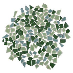 200g Ceramic Mosaic Tiles Colorful Irregular Broken Porcelain Tiles Crystal Mosaic Glass Pieces for DIY Crafts Plates Flowerpots Handmade Home Decor Green