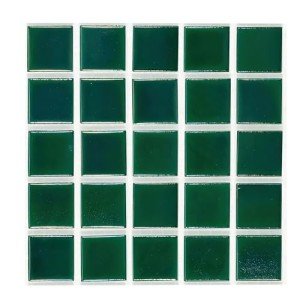 URBN Contemporary Emerald Green Iridescent Glass Mosaic Tile for Indoor and Outdoor - Sample Tile (4-1/3 inches x 4-1/3 inches, 0.13 SQ FT)